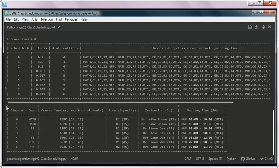 Prototype Project: Class Scheduling w/ Genetic Algorithms and Python