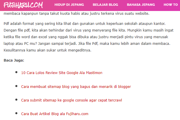 Cara membuat internal link dan external link di blogger