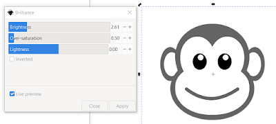 Inkscape Brilliance Filter - Cartoon Monkey Face