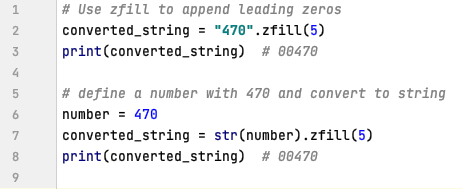 String method zfill() in Python
