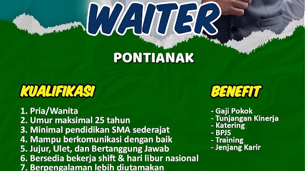 Lowongan Kerja Waiter Raja Uduk Pontianak