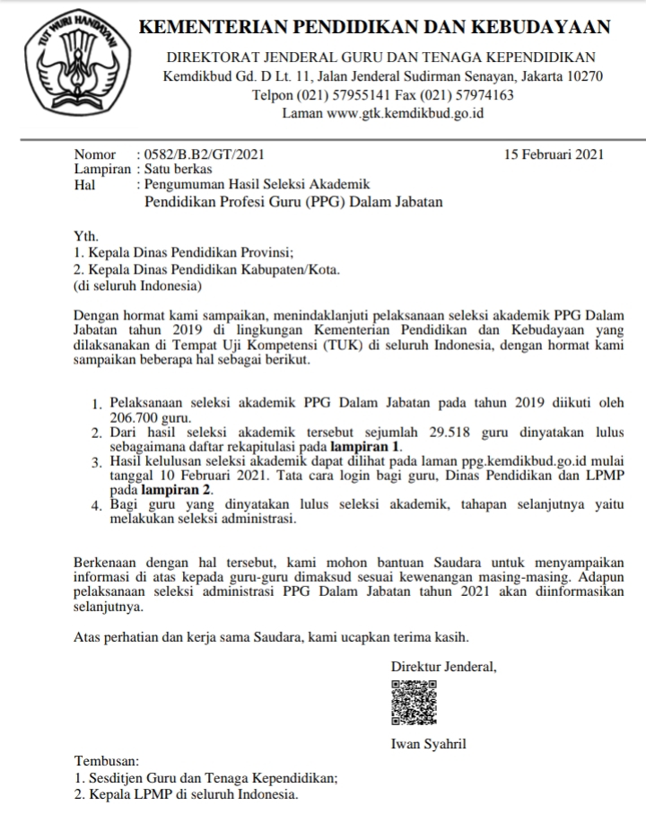 Jagoan Banten Pengumuman Hasil Seleksi Akademik Pendidikan Profesi Guru Ppg Dalam Jabatan 2019