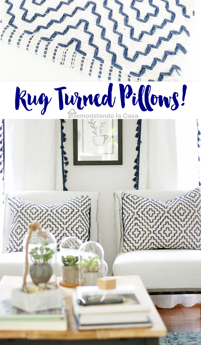 Rug Turned Pillows Remodelando la Casa