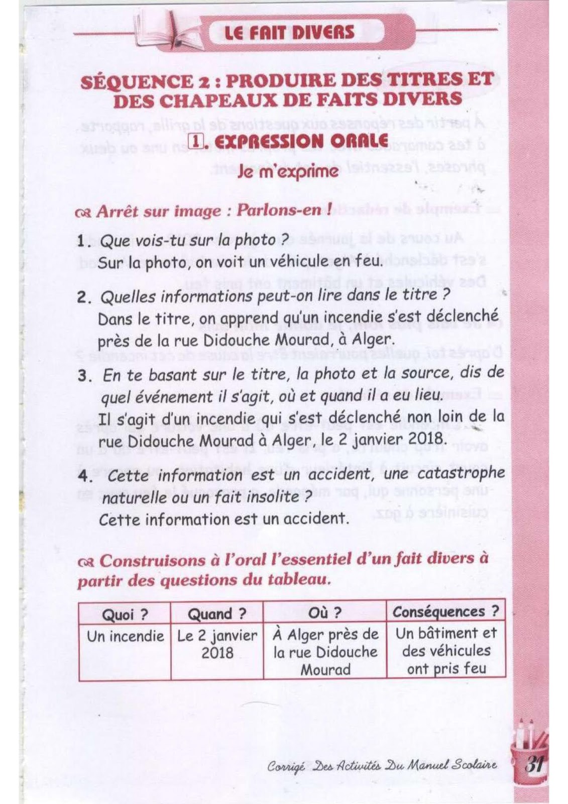 حل تمارين صفحة 33 الفرنسية للسنة الثالثة متوسط - الجيل الثاني