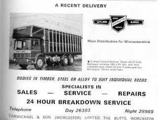 Carmichael & Sons (Worcester) Ltd Lorry body advert