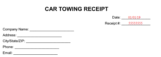 Pdf Tow Truck Receipt Printable