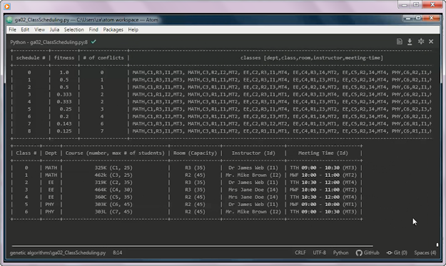 Prototype Project: Class Scheduling w/ Genetic Algorithms and Python