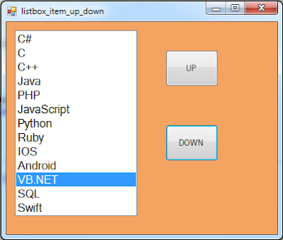VBnet Move Selected ListBox Item Up N Down