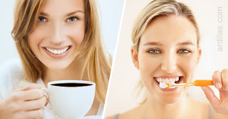 Tips Cara Alami Menghindari & Memutihkan Gigi Kuning Kopi