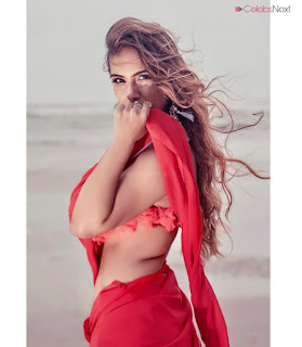 Neha Malik in Red Saree Amazing Beauty Stunning Red   .xyz Exclusive 008