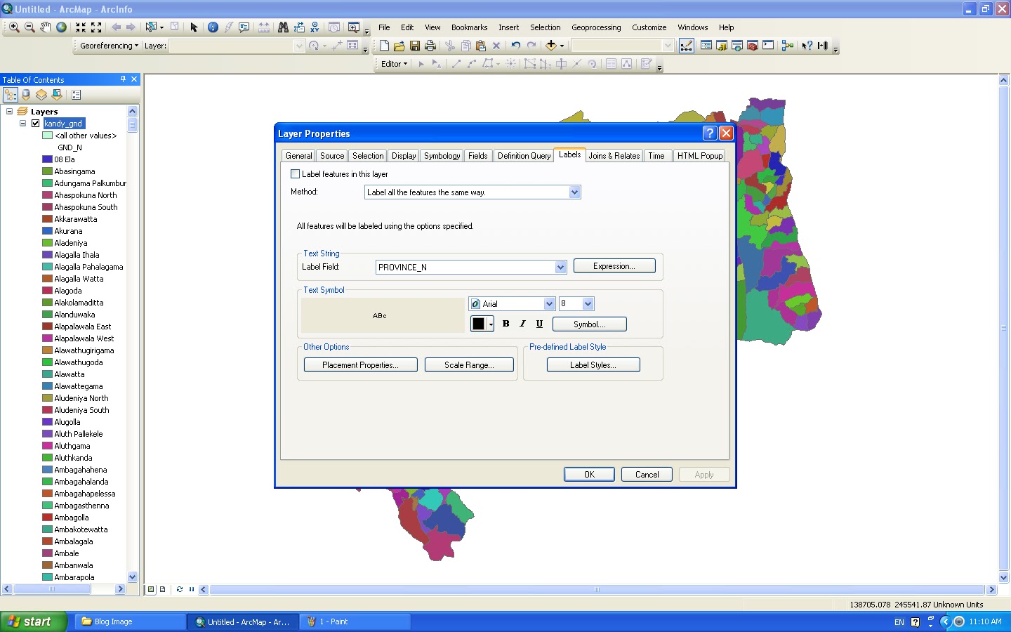 Geograpic Information System for Resource Planing & Managment Labels