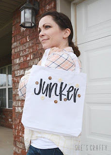 How to make a Flea Market Tote with vintage buttons