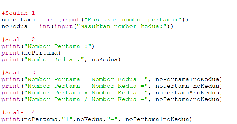 SAINS KOMPUTER & ASAS SAINS KOMPUTER: ASK T2: LATIHAN PYTHON TANPA KOMPUTER