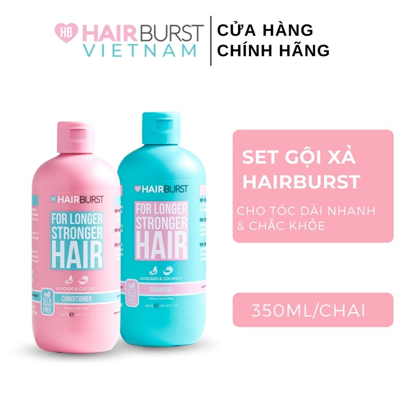 Hairburst Set gội xả kích thích tóc mọc dài chắc khỏe 350ml/chai