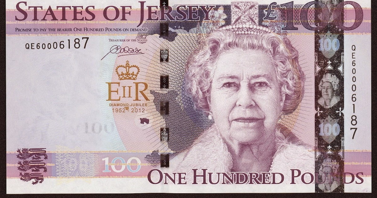 Jersey 100 Pounds banknote 2012 Diamond Jubilee of Queen Elizabeth II
