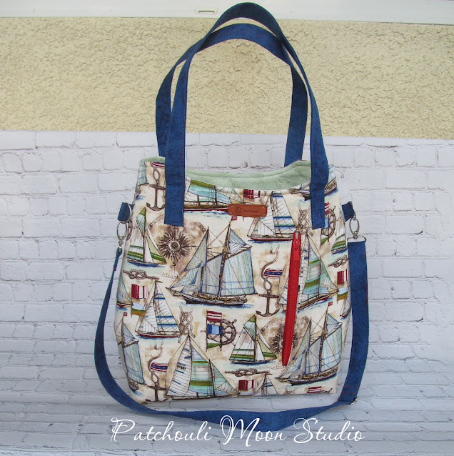 Patchouli Moon Studio: The Footloose Tote in Sailboat Fabric