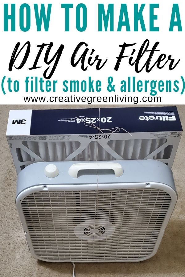 How to make a DIY air purifier in less than 2 minutes with $20-$30 worth of materials. This easy homemade air filter will remove smoke and allergens from the air in your home just as well as an expensive filtering machine. #DIYairpurifier #homemadeairpurifier #airpurifier #airfilter #boxfanfilter