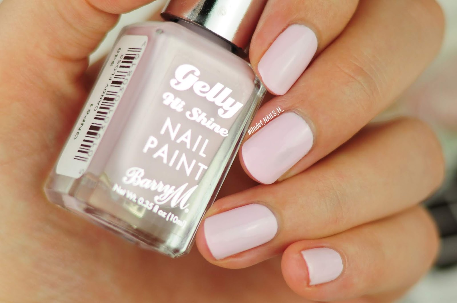 SWATCHES Barry M Gelly Hi Shine // Candy Floss, Cotton & Black Forest