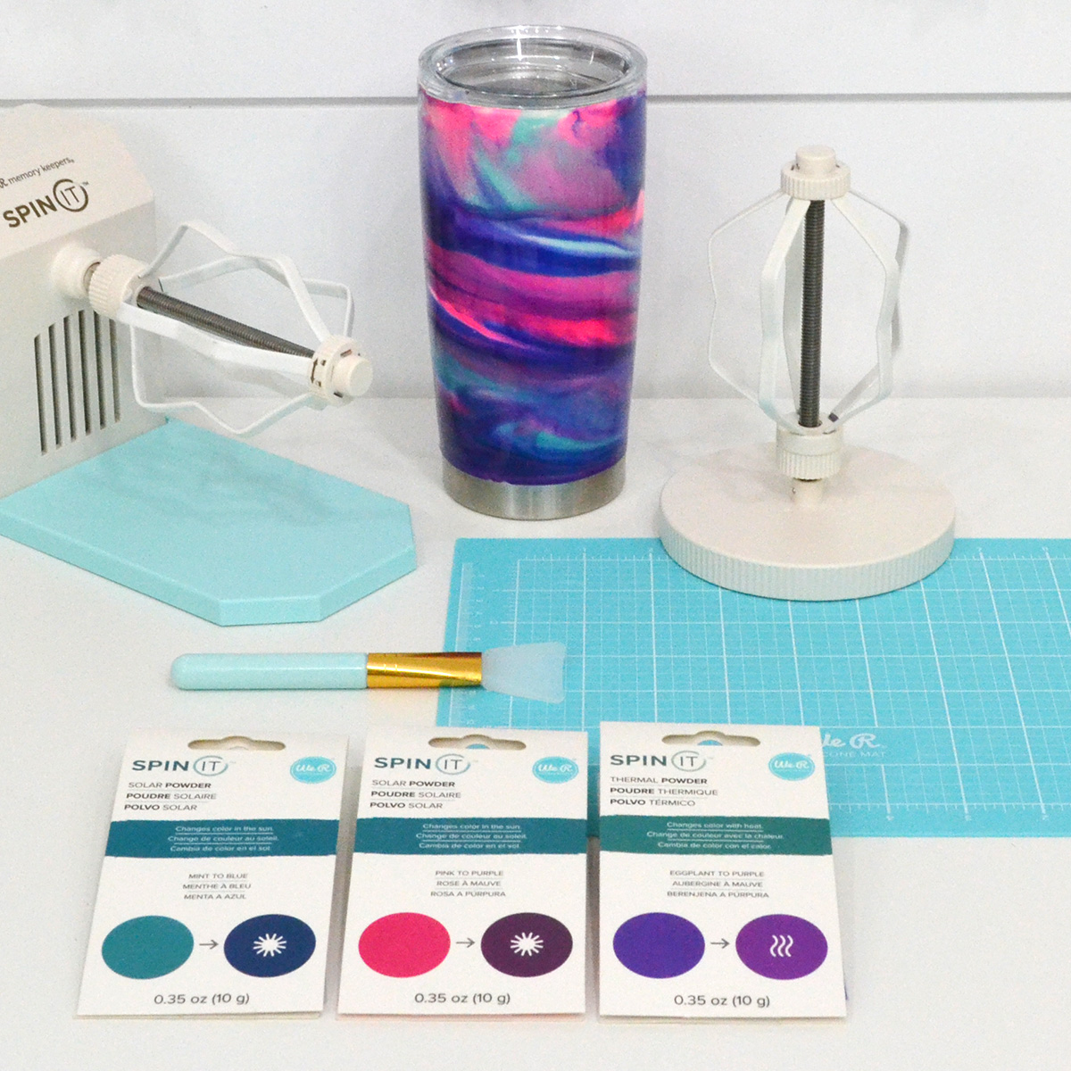 Aly Dosdall how to make a mica swirl tumbler with the spin it tumbler