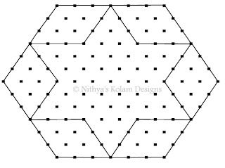 2 Rhombus kolam Interlocked dots 15 to 8 dots