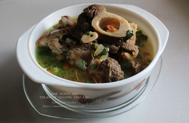 Resipi Mee Hoon Sup Tulang dengan Daging Cincang