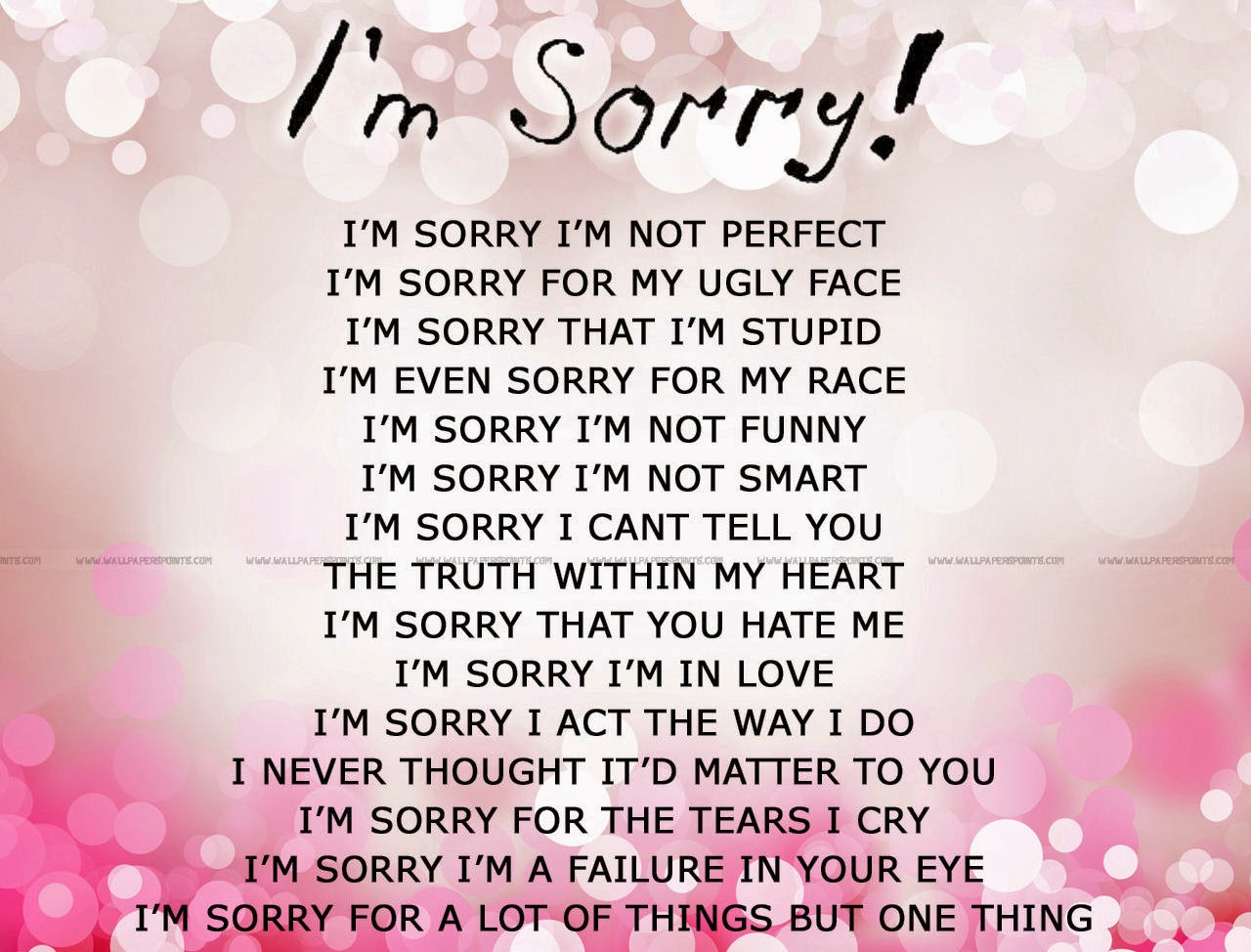 Im sorry quotes for him from the heart