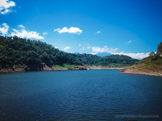 Calm Scenery Lake Water Dam Between The Hills On A Sunny Day In The Dry Season Titab Ularan North Bali Indonesia