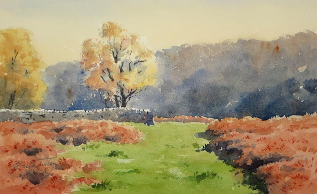 An original watercolour of an Autumn scene