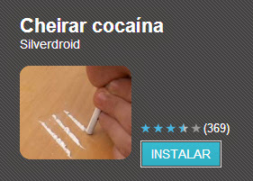 Aplicativo simula ato de cheirar cocaína