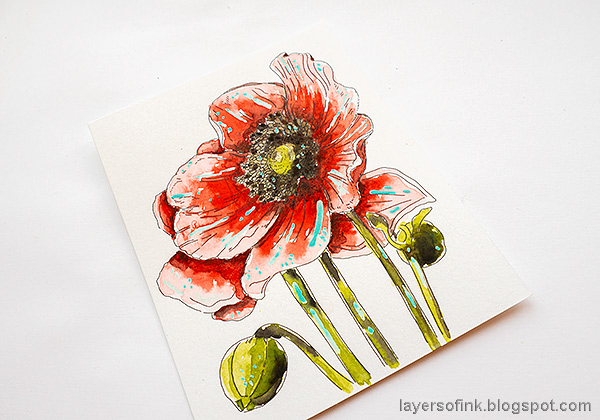 Layers of ink - Poppy Watercolor Tutorial by Anna-Karin Evaldsson.