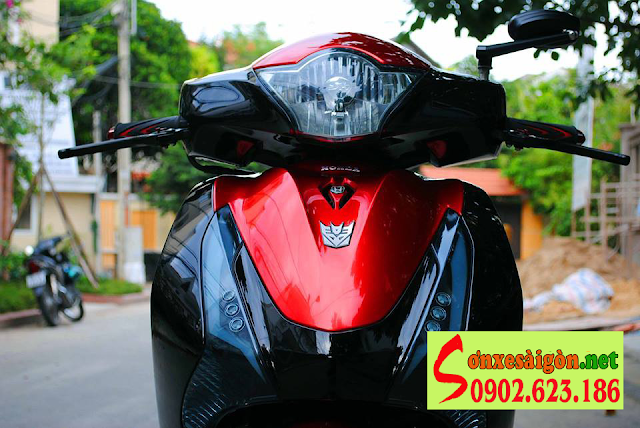 Sơn xe Honda Sh màu đỏ đen