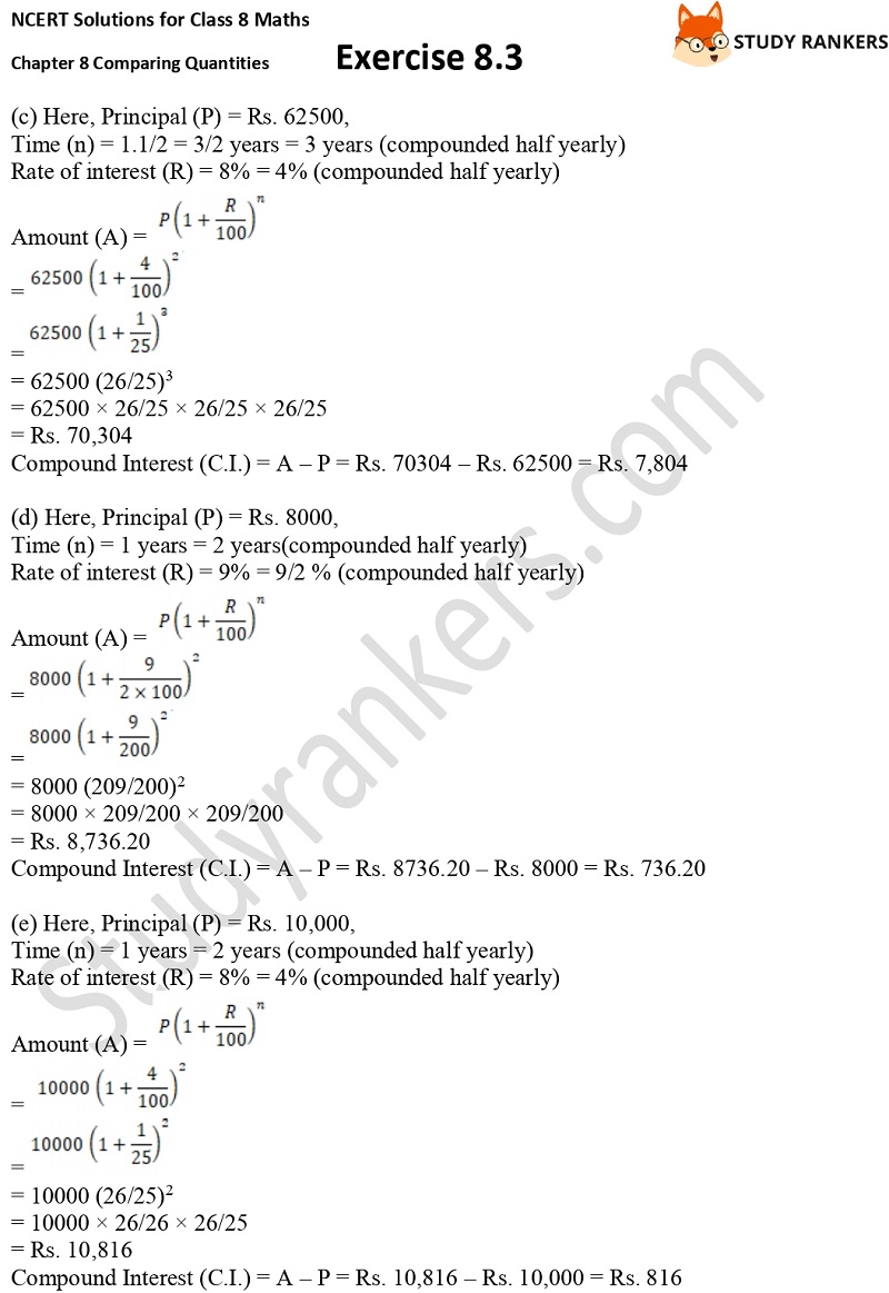 NCERT Solutions for Class 8 Maths Ch 8 Comparing Quantities Exercise 8.3 2