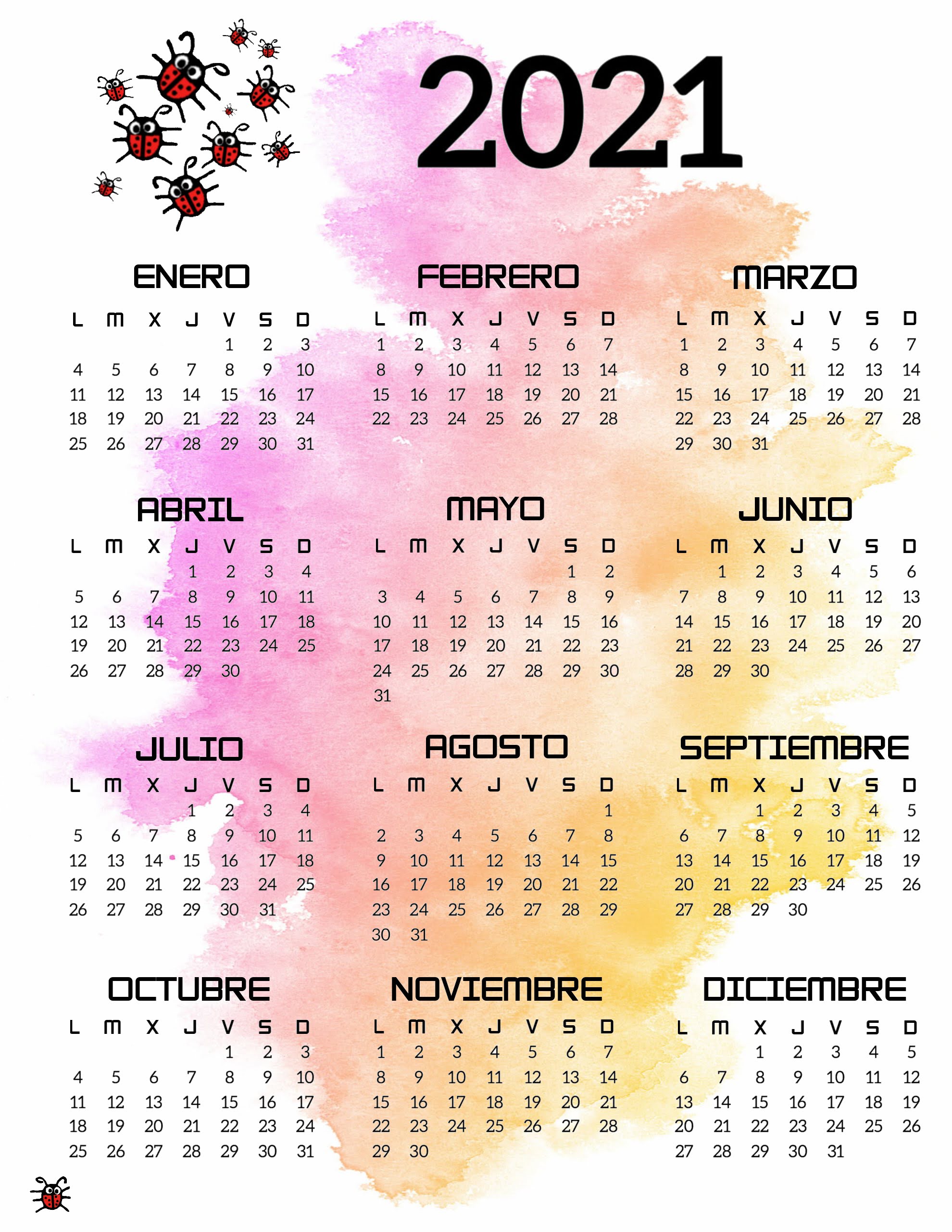 Céntrico Positivo suma Actividades para Educación Infantil: 14 CALENDARIOS PARA 2021 (1 página)