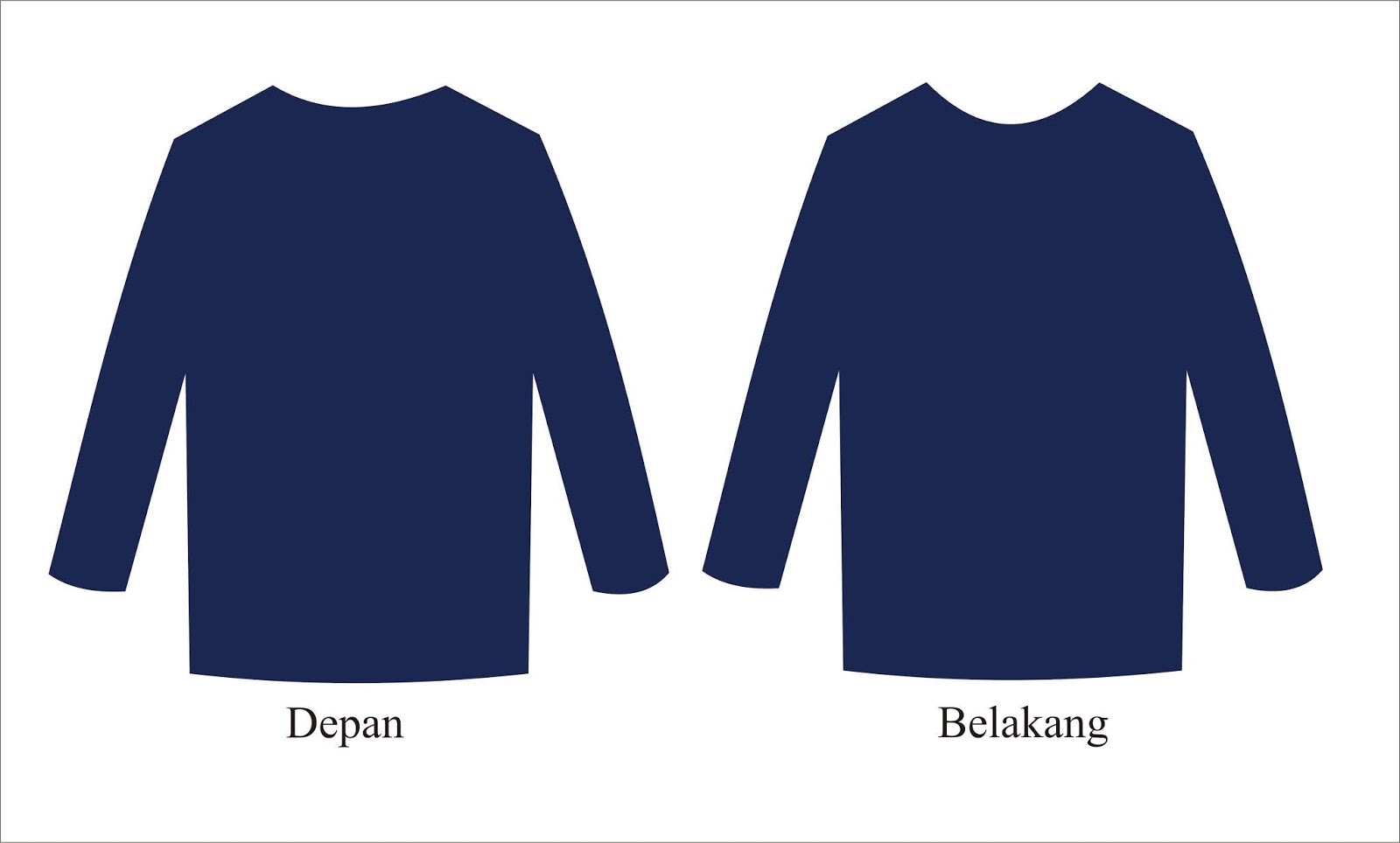  Desain Kaos Polos Biru Dongker Depan Belakang  Vektor