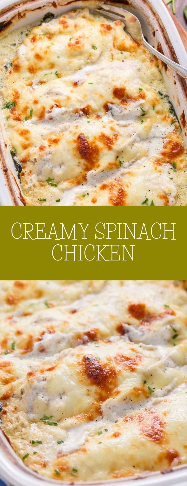 CREAMY SPINACH CHICKEN - Food Recipes Blog