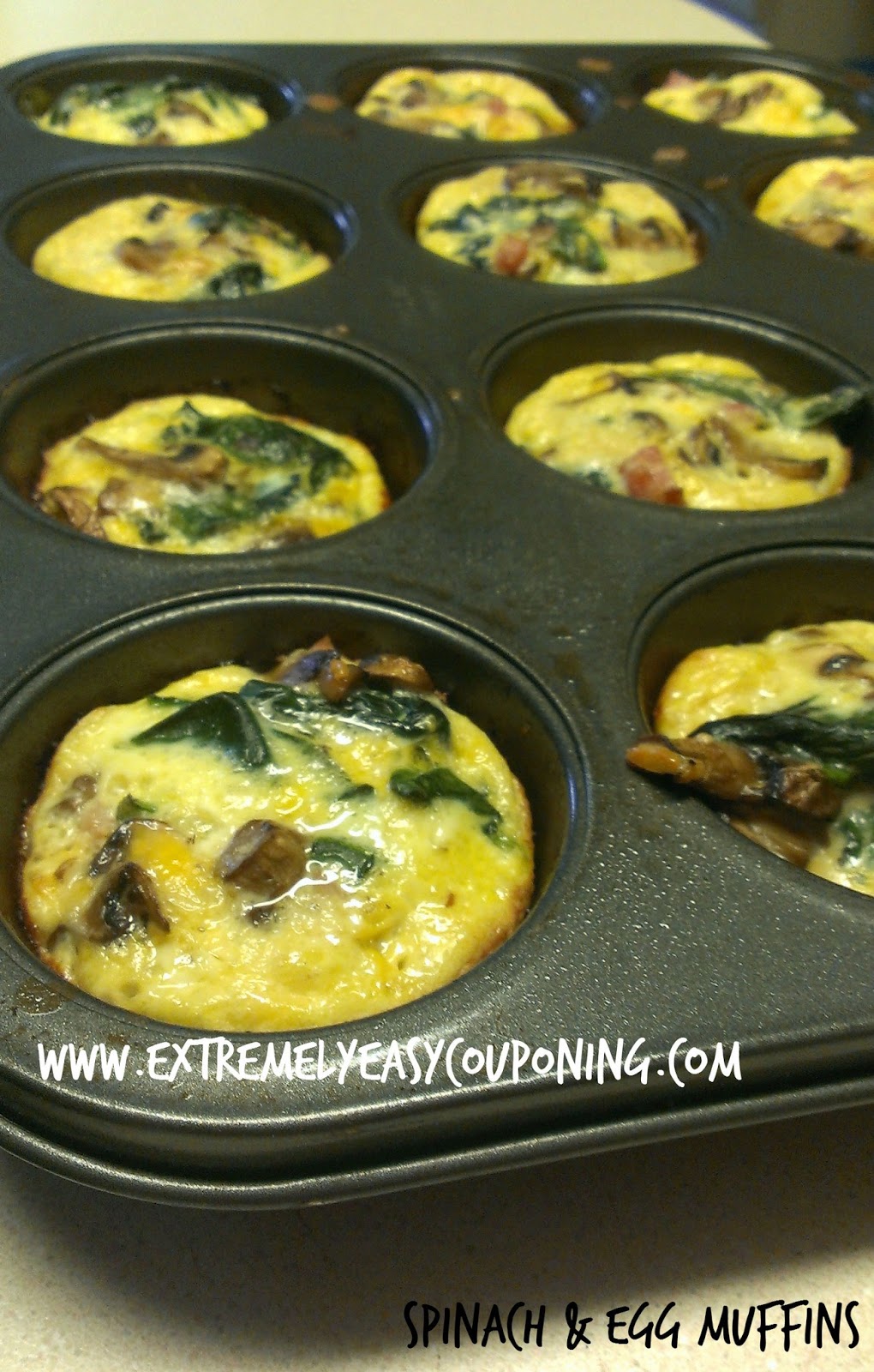 Extremely Easy Couponing: Spinach Egg Muffin Recipe - low carb!