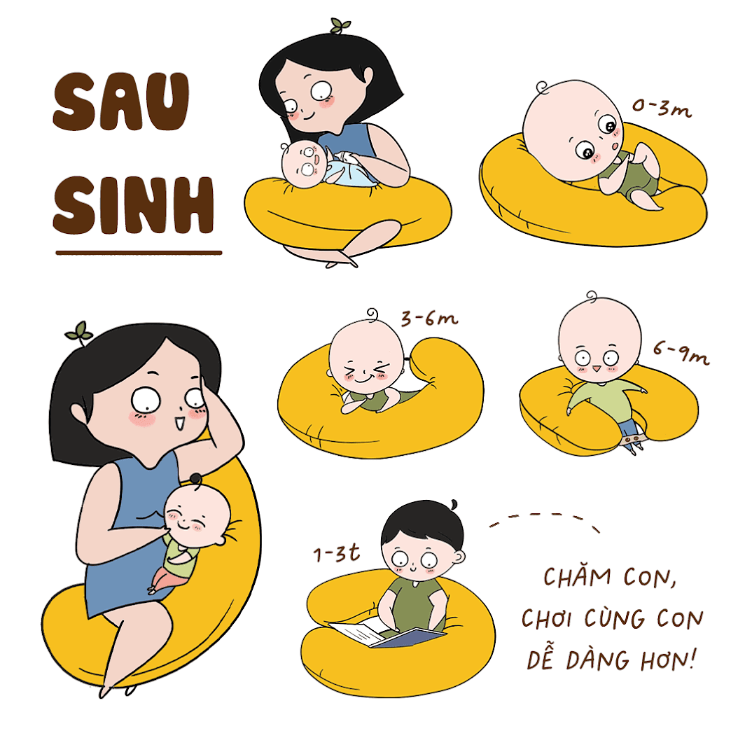 [A159] Mẫu gối bầu đa năng mà mẹ nên có trong nhà - Gối bầu đậu khuyết thông minh
