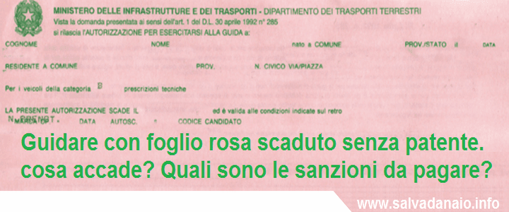 Foglio Rosa Patente A1 Posso Guidare Da Solo Guidare con foglio rosa scaduto senza patente: cosa accade?
