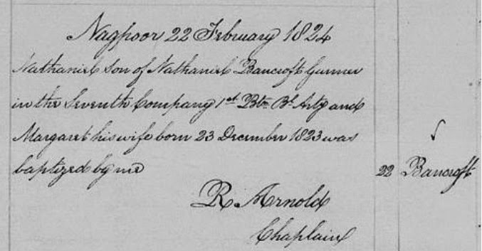 Nathaniel Bancroft's birth in 1823