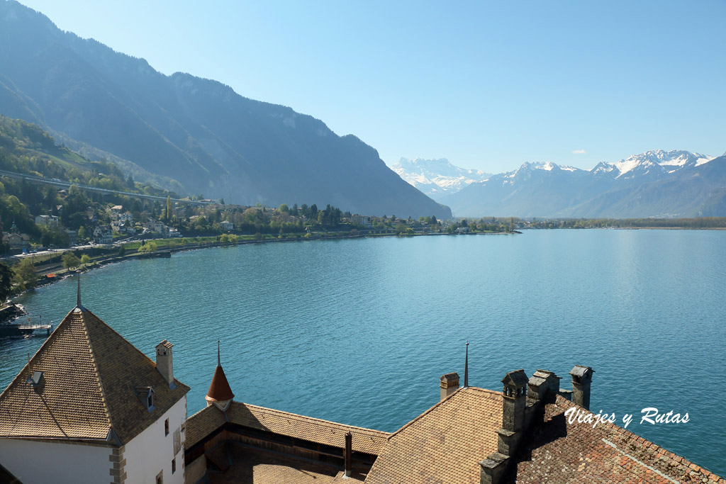 Vistas del lago Leman desde el castillo de Chillon