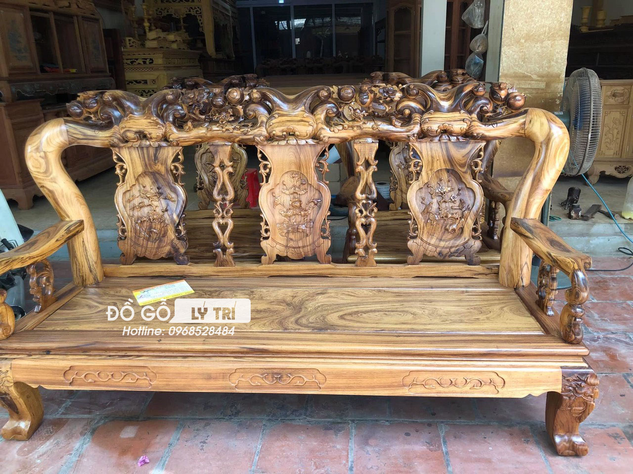 Bộ ghế cột tay 12 gỗ gụ Quảng Bình