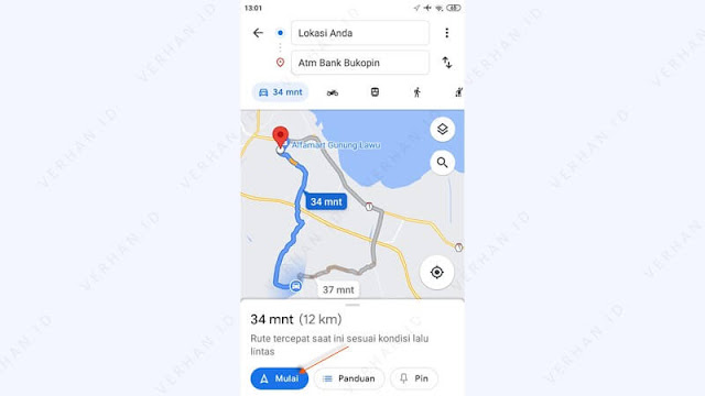 menuju lokasi atm bank bukopin