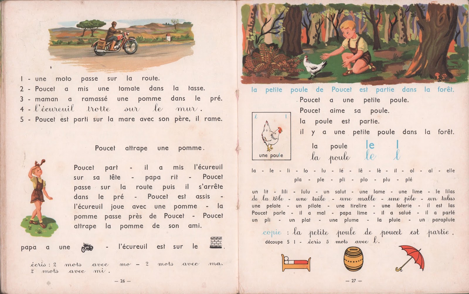 Manuels anciens Charlot, Géron, Poucet et son ami l'écureuil, méthode