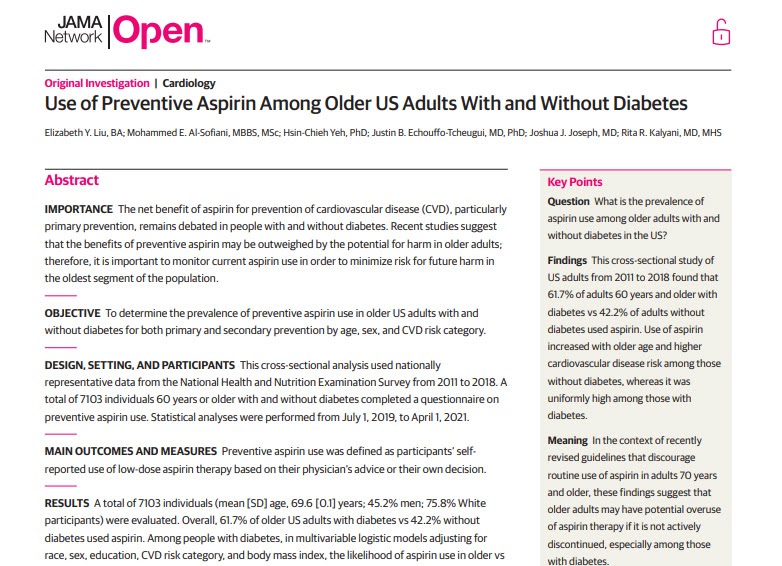RedgedapS Uso preventivo de la aspirina en adultos mayores con o sin