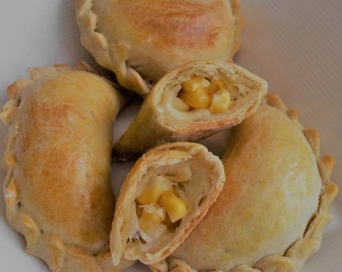 Recipe for corn pastry with curd