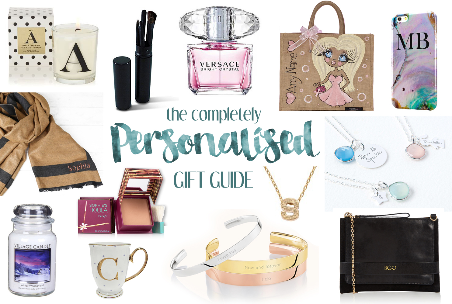 The Completely Personalised Gift Guide, Katie Kirk Loves, Gift Guide, Personalised Gifts, Customised Gifts, Christmas Gift Ideas, Gift Ideas, UK Blogger, Engraved Jewellery, Alphabet Gifts, Initial Gifts