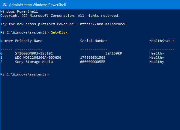 Formatta il disco rigido esterno utilizzando PowerShell