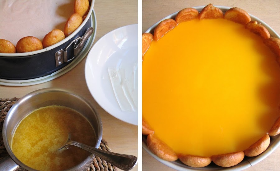 Carlota o Charlota de caquis y mandarinas - Elaboración Paso 4