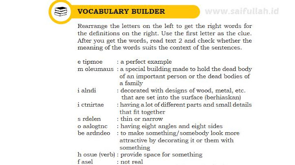 Kunci Jawaban Soal Bahasa Inggris Chapter 4 Halaman 57 Kelas 10 Vocabulary Builder