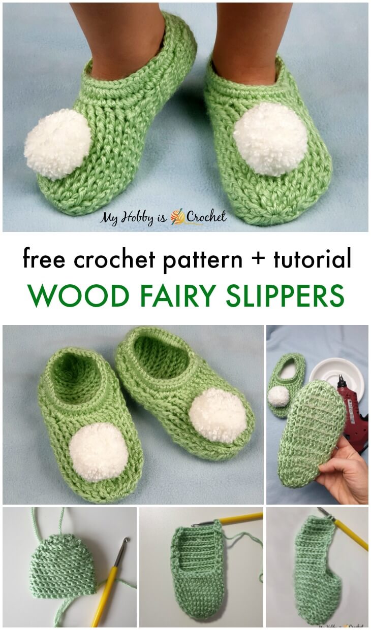 Wood Fairy Slippers - Free Crochet Pattern and Tutorial 